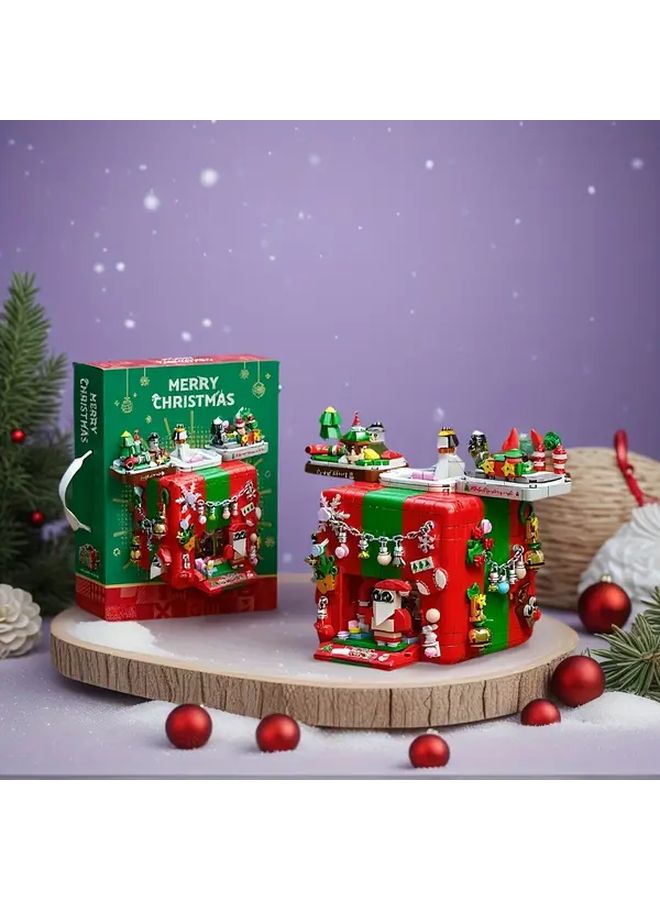 Red And Green Christmas Building Blocks Set 1100 Pcs With Santa Reindeer Snowman Tree Decorations - Image 4